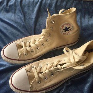 Mens Ivory Converse All Stars Size 8